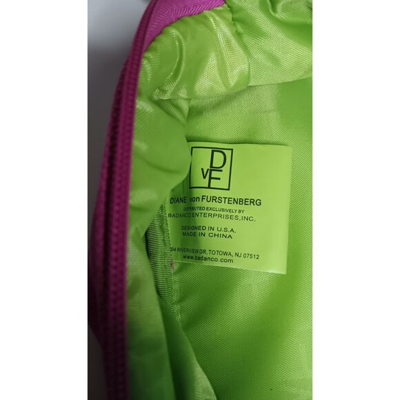 Diane Von Furstenberg Pink Green Canvas Tennis Travel Athleisure Duffle Bag main image 7